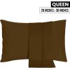 imageUtopia Bedding Queen Pillow Cases  2 Pack  Envelope Closure  Soft Brushed Microfiber Fabric  Shrinkage and Fade Resistant Pillow Covers 20 X 30 Inches Queen GreyMocha
