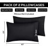 imageUtopia Bedding Queen Pillow Cases  2 Pack  Envelope Closure  Soft Brushed Microfiber Fabric  Shrinkage and Fade Resistant Pillow Covers 20 X 30 Inches Queen GreyBlack