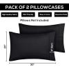 imageUtopia Bedding Queen Pillow Cases  2 Pack  Envelope Closure  Soft Brushed Microfiber Fabric  Shrinkage and Fade Resistant Pillow Covers 20 X 30 Inches Queen GreyBlack