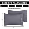 imageUtopia Bedding Queen Pillow Cases  2 Pack  Envelope Closure  Soft Brushed Microfiber Fabric  Shrinkage and Fade Resistant Pillow Covers 20 X 30 Inches Queen GreyGrey