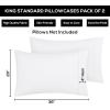 imageUtopia Bedding Queen Pillow Cases  2 Pack  Envelope Closure  Soft Brushed Microfiber Fabric  Shrinkage and Fade Resistant Pillow Covers 20 X 30 Inches Queen GreyWhite