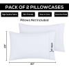 imageUtopia Bedding Queen Pillow Cases  2 Pack  Envelope Closure  Soft Brushed Microfiber Fabric  Shrinkage and Fade Resistant Pillow Covers 20 X 30 Inches Queen GreyWhite