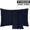 imageUtopia Bedding Queen Pillow Cases  2 Pack  Envelope Closure  Soft Brushed Microfiber Fabric  Shrinkage and Fade Resistant Pillow Covers 20 X 30 Inches Queen GreyNavy