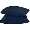 imageUtopia Bedding Queen Pillow Cases  2 Pack  Envelope Closure  Soft Brushed Microfiber Fabric  Shrinkage and Fade Resistant Pillow Covers 20 X 30 Inches Queen GreyNavy