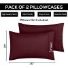 imageUtopia Bedding Queen Pillow Cases  2 Pack  Envelope Closure  Soft Brushed Microfiber Fabric  Shrinkage and Fade Resistant Pillow Covers 20 X 30 Inches Queen GreyBurgundy