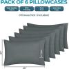 imageUtopia Bedding Queen Pillow Cases  2 Pack  Envelope Closure  Soft Brushed Microfiber Fabric  Shrinkage and Fade Resistant Pillow Covers 20 X 30 Inches Queen GreyGrey