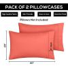 imageUtopia Bedding Queen Pillow Cases  2 Pack  Envelope Closure  Soft Brushed Microfiber Fabric  Shrinkage and Fade Resistant Pillow Covers 20 X 30 Inches Queen GreyCoral