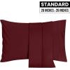 imageUtopia Bedding Queen Pillow Cases  2 Pack  Envelope Closure  Soft Brushed Microfiber Fabric  Shrinkage and Fade Resistant Pillow Covers 20 X 30 Inches Queen GreyBurgundy