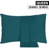 imageUtopia Bedding Queen Pillow Cases  2 Pack  Envelope Closure  Soft Brushed Microfiber Fabric  Shrinkage and Fade Resistant Pillow Covers 20 X 30 Inches Queen GreyTeal