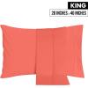 imageUtopia Bedding Queen Pillow Cases  2 Pack  Envelope Closure  Soft Brushed Microfiber Fabric  Shrinkage and Fade Resistant Pillow Covers 20 X 30 Inches Queen GreyCoral