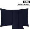 imageUtopia Bedding Queen Pillow Cases  2 Pack  Envelope Closure  Soft Brushed Microfiber Fabric  Shrinkage and Fade Resistant Pillow Covers 20 X 30 Inches Queen GreyNavy