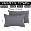 imageUtopia Bedding Queen Pillow Cases  2 Pack  Envelope Closure  Soft Brushed Microfiber Fabric  Shrinkage and Fade Resistant Pillow Covers 20 X 30 Inches Queen GreyGrey