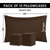imageUtopia Bedding Queen Pillow Cases  Pack of 4  Envelope Closure  Soft Brushed Microfiber Fabric  Shrinkage and Fade Resistant Pillow Covers Queen Size 20 X 30 Inches Queen WhiteBrown