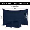 imageUtopia Bedding Queen Pillow Cases  Pack of 4  Envelope Closure  Soft Brushed Microfiber Fabric  Shrinkage and Fade Resistant Pillow Covers Queen Size 20 X 30 Inches Queen WhiteNavy