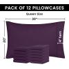 imageUtopia Bedding Queen Pillow Cases  Pack of 4  Envelope Closure  Soft Brushed Microfiber Fabric  Shrinkage and Fade Resistant Pillow Covers Queen Size 20 X 30 Inches Queen WhitePurple