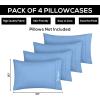 imageUtopia Bedding Queen Pillow Cases  Pack of 4  Envelope Closure  Soft Brushed Microfiber Fabric  Shrinkage and Fade Resistant Pillow Covers Queen Size 20 X 30 Inches Queen WhiteDutch Blue
