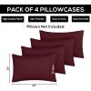 imageUtopia Bedding Queen Pillow Cases  Pack of 4  Envelope Closure  Soft Brushed Microfiber Fabric  Shrinkage and Fade Resistant Pillow Covers Queen Size 20 X 30 Inches Queen WhiteBurgundy