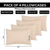 imageUtopia Bedding Queen Pillow Cases  Pack of 4  Envelope Closure  Soft Brushed Microfiber Fabric  Shrinkage and Fade Resistant Pillow Covers Queen Size 20 X 30 Inches Queen WhiteBeige
