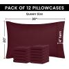 imageUtopia Bedding Queen Pillow Cases  Pack of 4  Envelope Closure  Soft Brushed Microfiber Fabric  Shrinkage and Fade Resistant Pillow Covers Queen Size 20 X 30 Inches Queen WhiteBurgundy