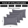 imageUtopia Bedding Queen Pillow Cases  Pack of 4  Envelope Closure  Soft Brushed Microfiber Fabric  Shrinkage and Fade Resistant Pillow Covers Queen Size 20 X 30 Inches Queen WhiteGrey