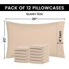 imageUtopia Bedding Queen Pillow Cases  Pack of 4  Envelope Closure  Soft Brushed Microfiber Fabric  Shrinkage and Fade Resistant Pillow Covers Queen Size 20 X 30 Inches Queen WhiteBeige