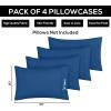 imageUtopia Bedding Queen Pillow Cases  Pack of 4  Envelope Closure  Soft Brushed Microfiber Fabric  Shrinkage and Fade Resistant Pillow Covers Queen Size 20 X 30 Inches Queen WhiteDusk Blue