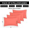 imageUtopia Bedding Queen Pillow Cases  Pack of 4  Envelope Closure  Soft Brushed Microfiber Fabric  Shrinkage and Fade Resistant Pillow Covers Queen Size 20 X 30 Inches Queen WhiteCoral