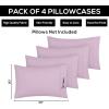 imageUtopia Bedding Queen Pillow Cases  Pack of 4  Envelope Closure  Soft Brushed Microfiber Fabric  Shrinkage and Fade Resistant Pillow Covers Queen Size 20 X 30 Inches Queen WhiteLavender