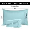 imageUtopia Bedding Queen Pillow Cases  Pack of 4  Envelope Closure  Soft Brushed Microfiber Fabric  Shrinkage and Fade Resistant Pillow Covers Queen Size 20 X 30 Inches Queen WhiteSpa Blue