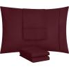 imageUtopia Bedding Queen Pillow Cases  Pack of 4  Envelope Closure  Soft Brushed Microfiber Fabric  Shrinkage and Fade Resistant Pillow Covers Queen Size 20 X 30 Inches Queen WhiteBurgundy
