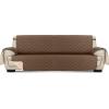 imageUtopia Bedding Reversible Loveseat Couch Cover Water Resistant Slipcover Furniture Protector with Foam Sticks and Elastic Straps for Kids Dogs Pets 2 Seater GreyLight GreyBrownBeige