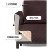 imageUtopia Bedding Reversible Loveseat Couch Cover Water Resistant Slipcover Furniture Protector with Foam Sticks and Elastic Straps for Kids Dogs Pets 2 Seater GreyLight GreyChocolateBeige