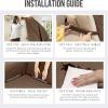 imageUtopia Bedding Reversible Loveseat Couch Cover Water Resistant Slipcover Furniture Protector with Foam Sticks and Elastic Straps for Kids Dogs Pets 2 Seater GreyLight GreyBrownBeige