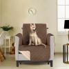 imageUtopia Bedding Reversible Loveseat Couch Cover Water Resistant Slipcover Furniture Protector with Foam Sticks and Elastic Straps for Kids Dogs Pets 2 Seater GreyLight GreyBrownBeige