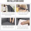 imageUtopia Bedding Reversible Loveseat Couch Cover Water Resistant Slipcover Furniture Protector with Foam Sticks and Elastic Straps for Kids Dogs Pets 2 Seater GreyLight GreyGrayLight Gray