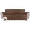 imageUtopia Bedding Reversible Loveseat Couch Cover Water Resistant Slipcover Furniture Protector with Foam Sticks and Elastic Straps for Kids Dogs Pets 2 Seater GreyLight GreyBrownBeige