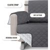 imageUtopia Bedding Reversible Loveseat Couch Cover Water Resistant Slipcover Furniture Protector with Foam Sticks and Elastic Straps for Kids Dogs Pets 2 Seater GreyLight GreyGrayLight Gray