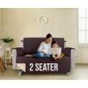 imageUtopia Bedding Reversible Loveseat Couch Cover Water Resistant Slipcover Furniture Protector with Foam Sticks and Elastic Straps for Kids Dogs Pets 2 Seater GreyLight GreyChocolateBeige