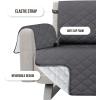 imageUtopia Bedding Reversible Loveseat Couch Cover Water Resistant Slipcover Furniture Protector with Foam Sticks and Elastic Straps for Kids Dogs Pets 2 Seater GreyLight GreyGrayLight Gray