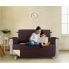 imageUtopia Bedding Reversible Loveseat Couch Cover Water Resistant Slipcover Furniture Protector with Foam Sticks and Elastic Straps for Kids Dogs Pets 2 Seater GreyLight GreyChocolateBeige