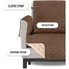 imageUtopia Bedding Reversible Loveseat Couch Cover Water Resistant Slipcover Furniture Protector with Foam Sticks and Elastic Straps for Kids Dogs Pets 2 Seater GreyLight GreyBrownBeige