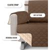 imageUtopia Bedding Reversible Loveseat Couch Cover Water Resistant Slipcover Furniture Protector with Foam Sticks and Elastic Straps for Kids Dogs Pets 2 Seater GreyLight GreyBrownBeige