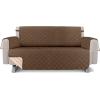 imageUtopia Bedding Reversible Loveseat Couch Cover Water Resistant Slipcover Furniture Protector with Foam Sticks and Elastic Straps for Kids Dogs Pets 2 Seater GreyLight GreyBrownBeige
