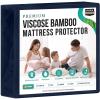 imageUtopia Bedding Premium Waterproof Mattress Protector Queen Size Viscose Made from Bamboo Mattress Cover Breathable Fitted Style with Stretchable Pockets WhiteNavy