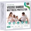 imageUtopia Bedding Premium Waterproof Mattress Protector Queen Size Viscose Made from Bamboo Mattress Cover Breathable Fitted Style with Stretchable Pockets WhiteWhite
