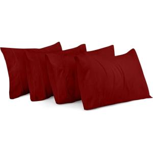 imageUtopia Bedding Queen Pillow Cases  Pack of 4  Envelope Closure  Soft Brushed Microfiber Fabric  Shrinkage and Fade Resistant Pillow Covers Queen Size 20 X 30 Inches Queen WhiteRed