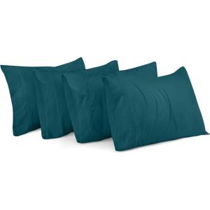 imageUtopia Bedding Queen Pillow Cases  Pack of 4  Envelope Closure  Soft Brushed Microfiber Fabric  Shrinkage and Fade Resistant Pillow Covers Queen Size 20 X 30 Inches Queen WhiteTeal