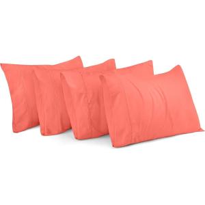imageUtopia Bedding Queen Pillow Cases  Pack of 4  Envelope Closure  Soft Brushed Microfiber Fabric  Shrinkage and Fade Resistant Pillow Covers Queen Size 20 X 30 Inches Queen WhiteCoral