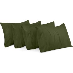 imageUtopia Bedding Queen Pillow Cases  Pack of 4  Envelope Closure  Soft Brushed Microfiber Fabric  Shrinkage and Fade Resistant Pillow Covers Queen Size 20 X 30 Inches Queen WhiteOlive