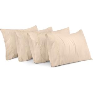 imageUtopia Bedding Queen Pillow Cases  Pack of 4  Envelope Closure  Soft Brushed Microfiber Fabric  Shrinkage and Fade Resistant Pillow Covers Queen Size 20 X 30 Inches Queen WhiteBeige
